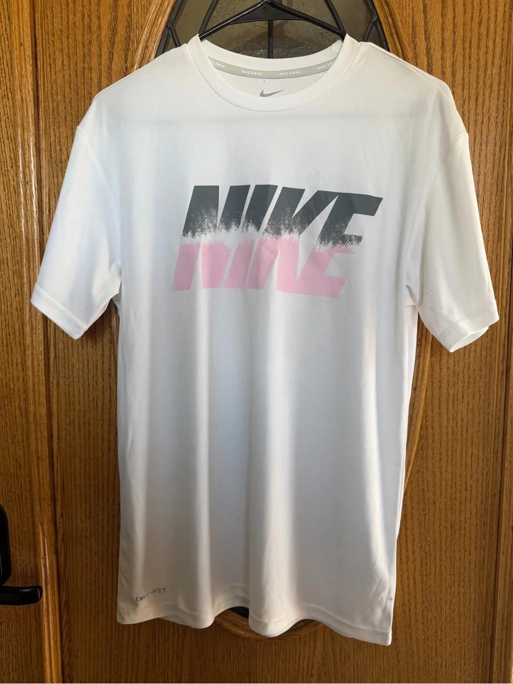 Nike Swim Men’s Dri-FIT UPF 40+ Hydroguard Shirt White Pink S